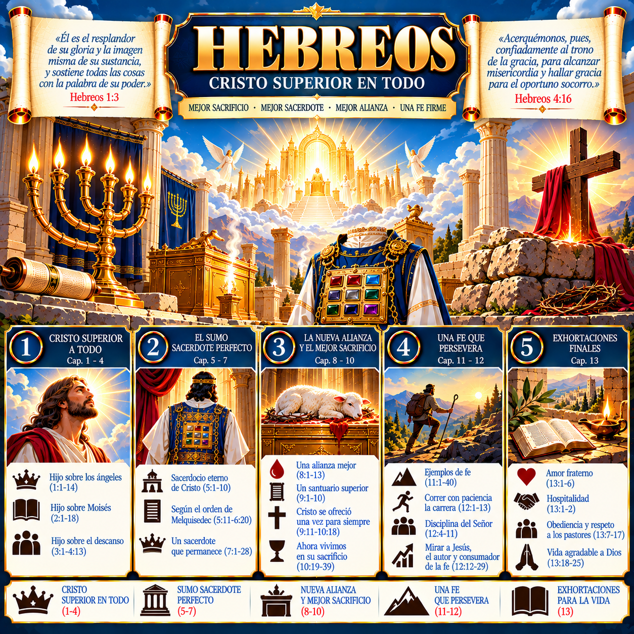 Ficha ilustrada del libro de Hebreos
