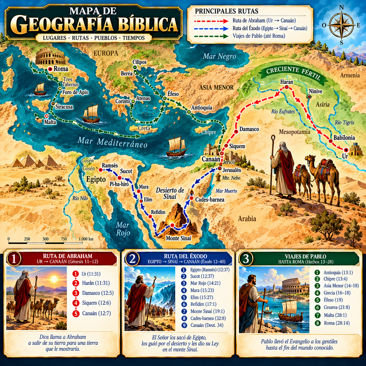 Mapas y rutas de la historia bíblica